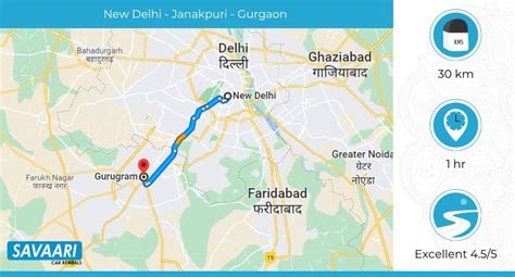 gurgaon to shalimar bagh distance.